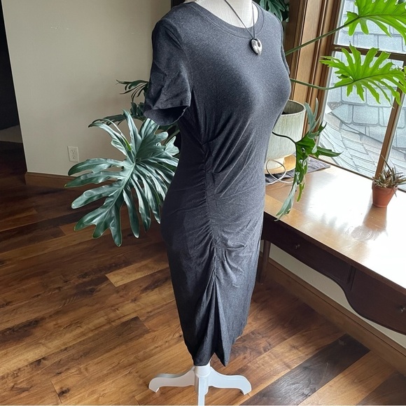 CAbi Weekend Short Sleeve Ruched T-shirt Dress #5408 - Picture 3 of 11